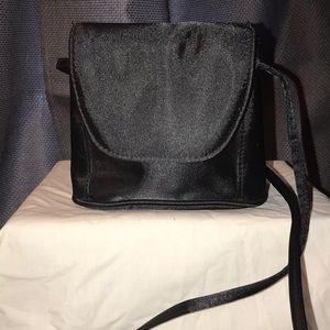 Black sateen evening bag